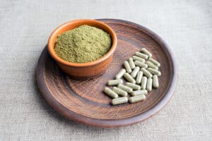 Kratom (7OH) in ground and pill forms
